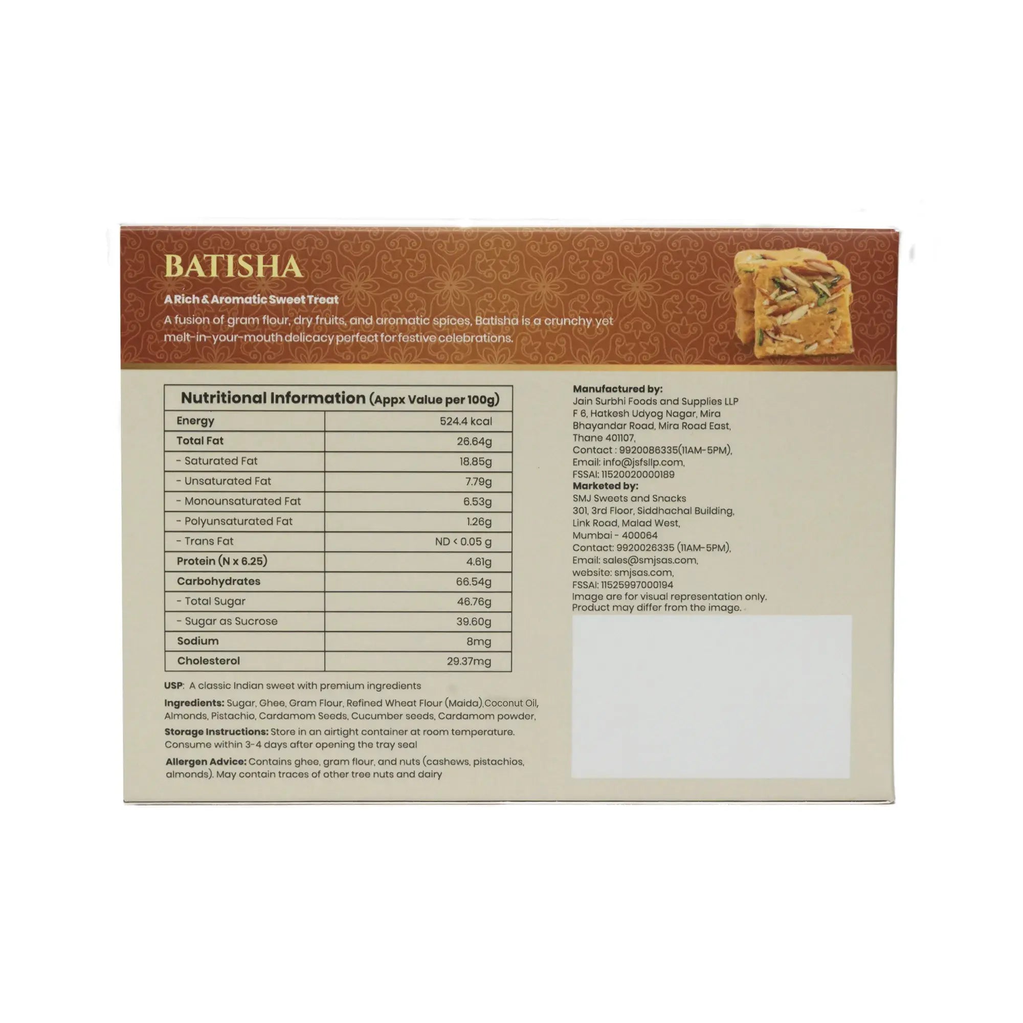 Batisha – Authentic Indian Sweets | Light & Flaky, Made with Sugar, Ghee & Flour | Traditional Sweet like Son Papdi | Perfect for Festivals & Gifting