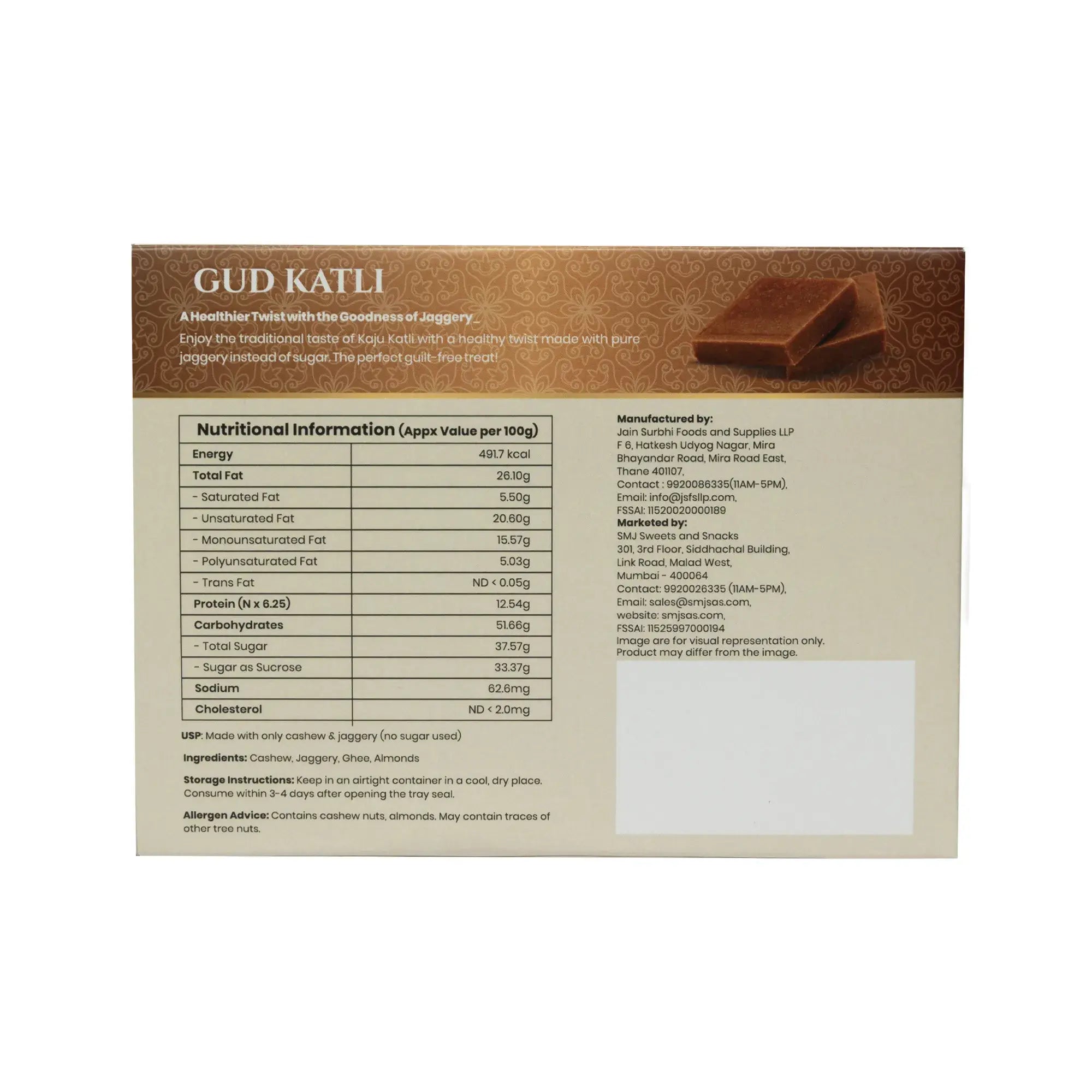 Pure Gud Katli – Made with Jaggery, No Refined Sugar