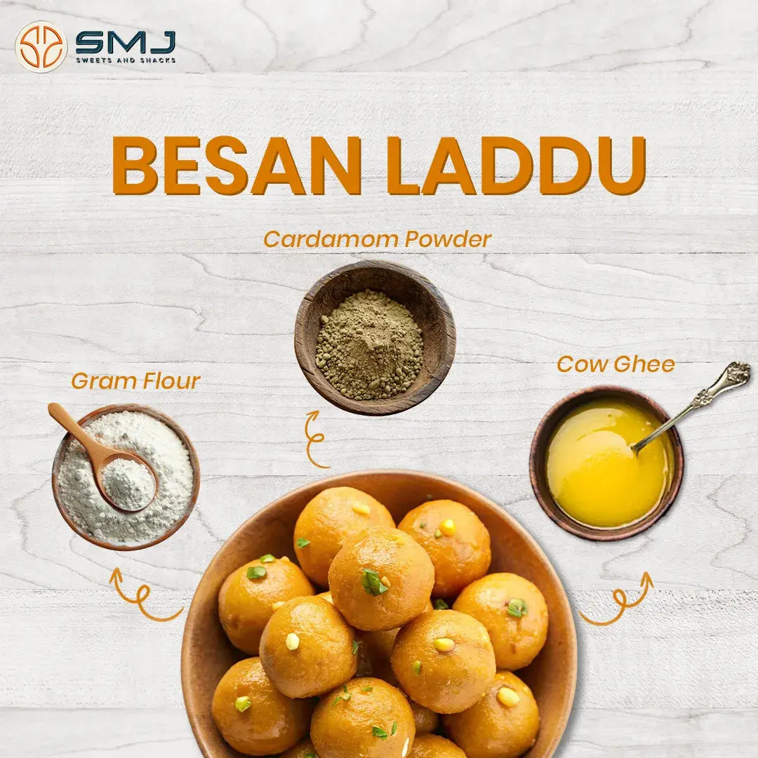 Besan Laddu – Authentic Indian Sweets | Made with Home-Ground Gram Flour & Pure Ghee | Traditional Mithai | Perfect for Festivals & Gifting