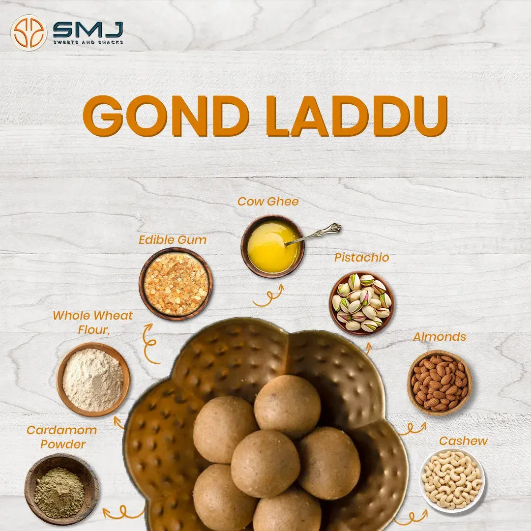 Gond Laddu – Authentic Indian Sweets | Made with Whole Wheat Flour & Edible Gum | Traditional Mithai | Perfect for Festivals & Gifting